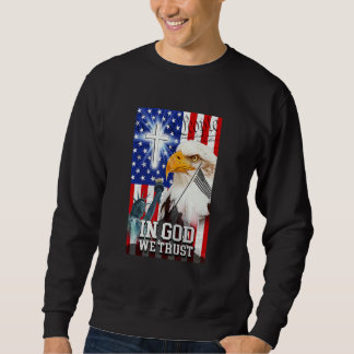 Sweatshirt En Dieu, Nous Faisons Confiance Au Peuple Croix Ch