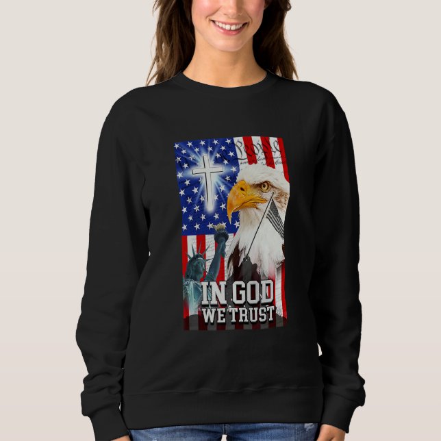 Sweatshirt En Dieu, Nous Faisons Confiance Au Peuple Croix Ch (Devant)