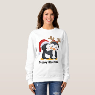 Sweatshirt En embrassant des pingouins de vacances de Noël