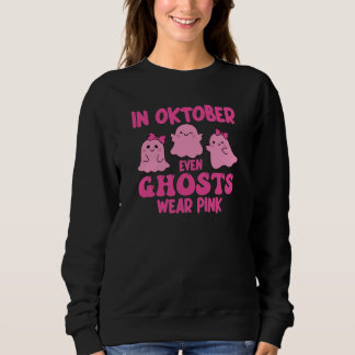 Sweatshirt En Octobre Même Les Fantômes Portent Le Cancer Du