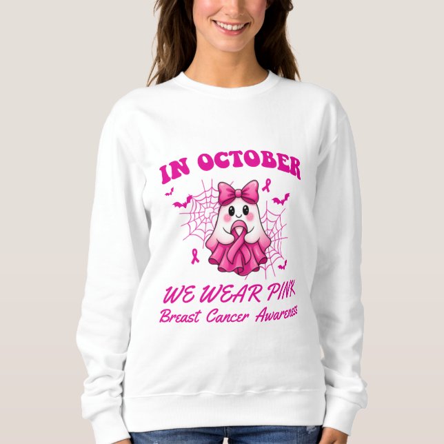 Sweatshirt En Octobre Nous Portons Le Ghost Ghost Witch Cance (Devant)
