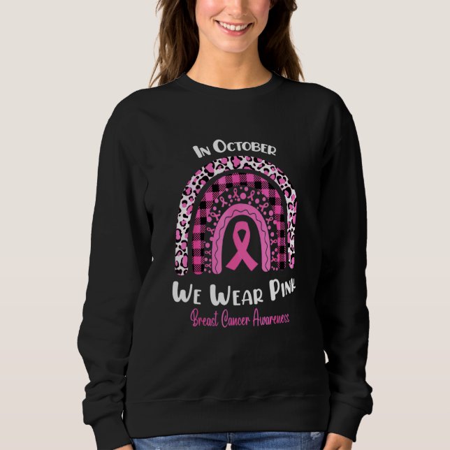 Sweatshirt En Octobre Nous Portons Le Leopard Rose Autisme Ar (Devant)