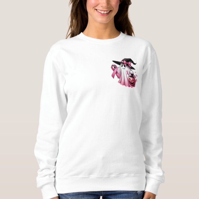 Sweatshirt En Octobre Nous Portons Rose, Cancer Du Sein (Devant)