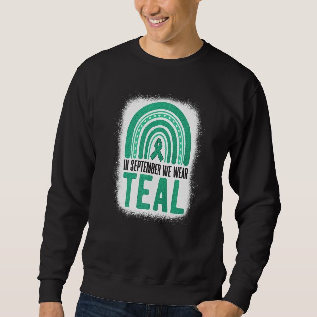 Sweatshirt En septembre, nous portons le sarcelle arc-en-ciel (Devant)