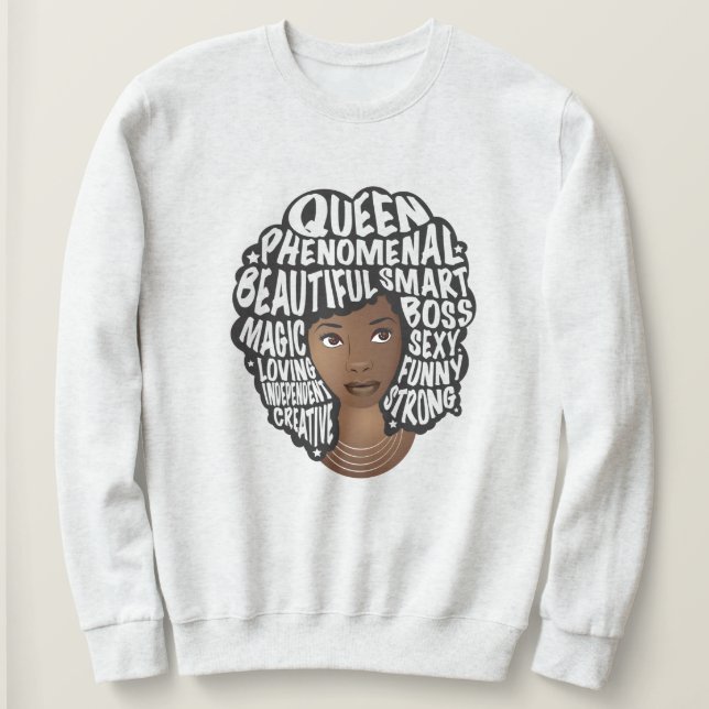 Sweatshirt Encourager les femmes noires, beauté des cheveux n (Design devant)