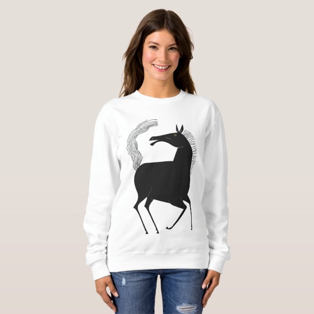 Sweatshirt Encre parlant de fantasy V01 CHEVAL (Devant entier)