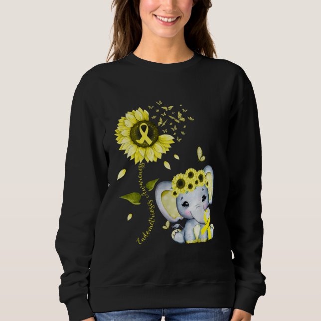 Sweatshirt Endometriosis Awareness Yellow Hippie Sunflower El (Devant)