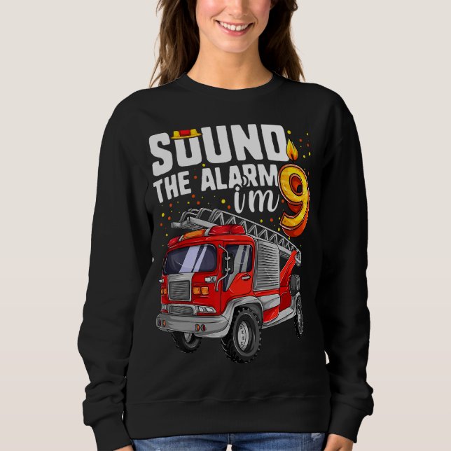Sweatshirt Enfant de 9 ans Camion d'anniversaire Garçon Pompi (Devant)