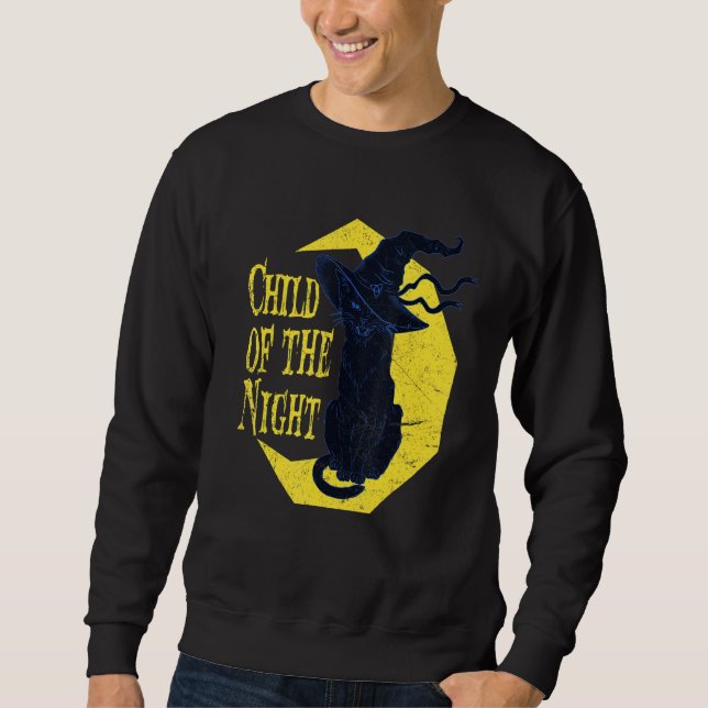 Sweatshirt Enfant de la sorcière de chat de nuit Halloween So (Devant)