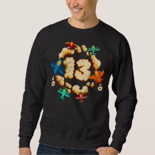 Sweatshirt Enfants 13e anniversaire Avions garçons filles 13 
