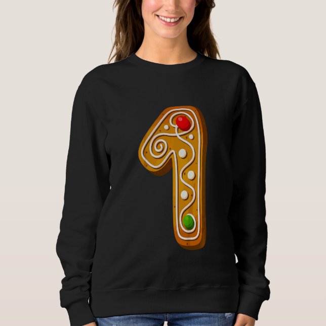 Sweatshirt Enfants  1 Plus Mignon Capital Cookie De Noël Alph (Devant)