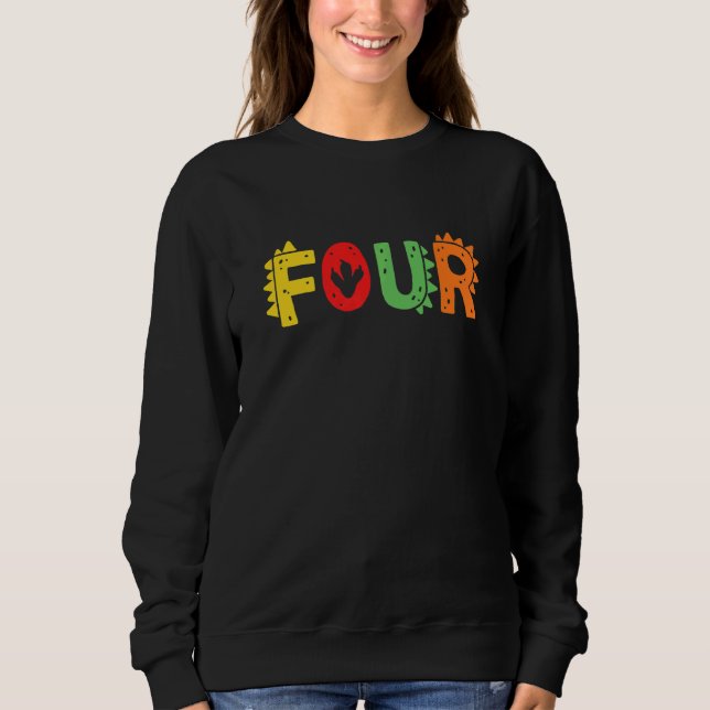 Sweatshirt Enfants 4 ans Garçon Dinosaur Rex 4e anniversaire  (Devant)