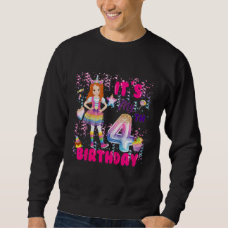 Sweatshirt Enfants 4e anniversaire Filles 4 ans Red Haired 4e