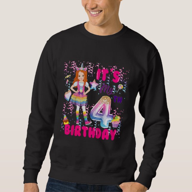 Sweatshirt Enfants 4e anniversaire Filles 4 ans Red Haired 4e (Devant)