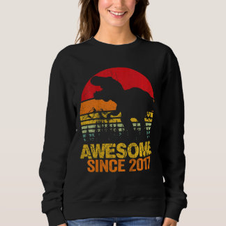 Sweatshirt Enfants 5Anniversaire Dinosaur Trex 5 Anniversaire