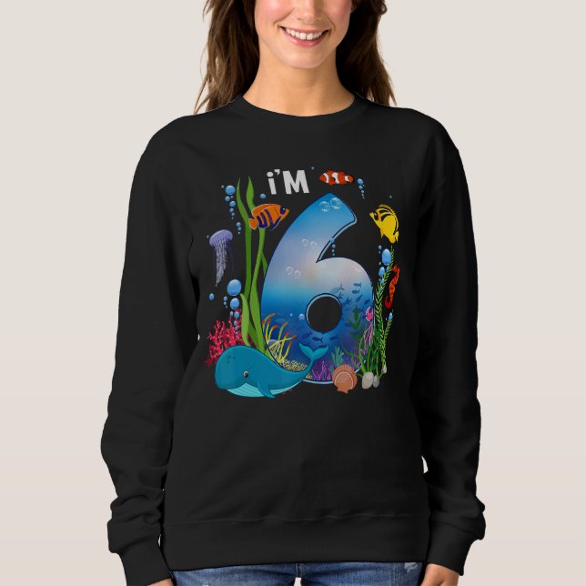 Sweatshirt Enfants 6 ans Vieux Océan Vie Baleine Dauphin Requ (Devant)