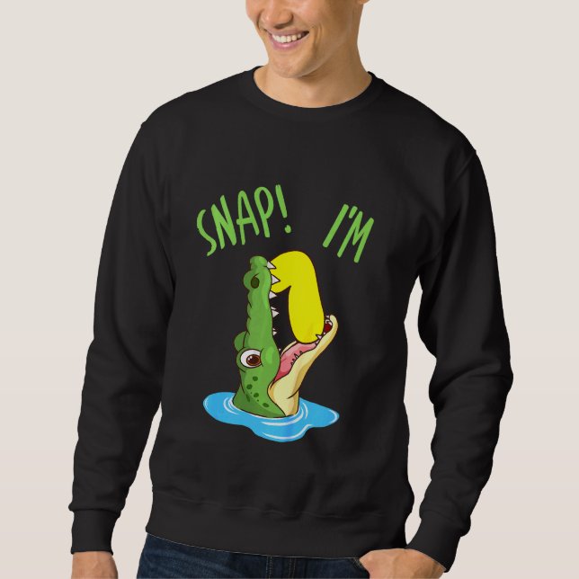 Sweatshirt Enfants 7e anniversaire Crocodile Alligator 7 ans (Devant)