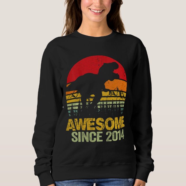 Sweatshirt Enfants 8e anniversaire Dinosaur Trex stupéfiant d (Devant)