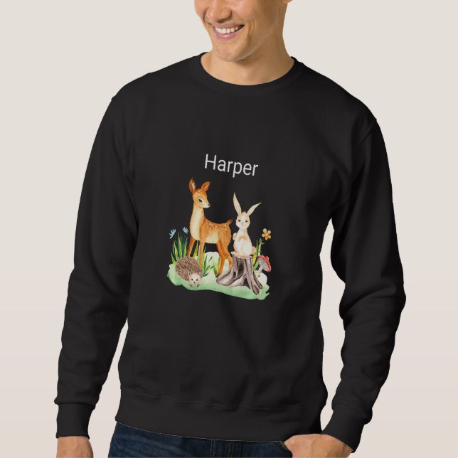 Sweatshirt Enfants Animal cerf lapin hérisson Harper Premium (Devant)
