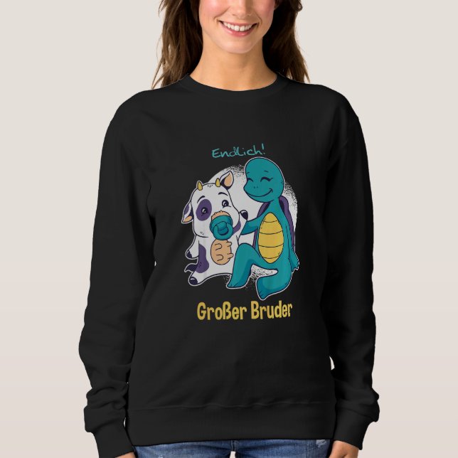 Sweatshirt Enfants Big Brother Cow & Tortoise Expectant Broth (Devant)