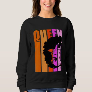 Sweatshirt Enfants Black Girl Queen Retro rose Afro cheveux I