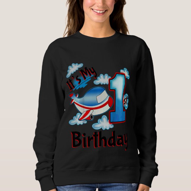 Sweatshirt Enfants C'est mon 1er Anniversaire Plans d'Anniver (Devant)