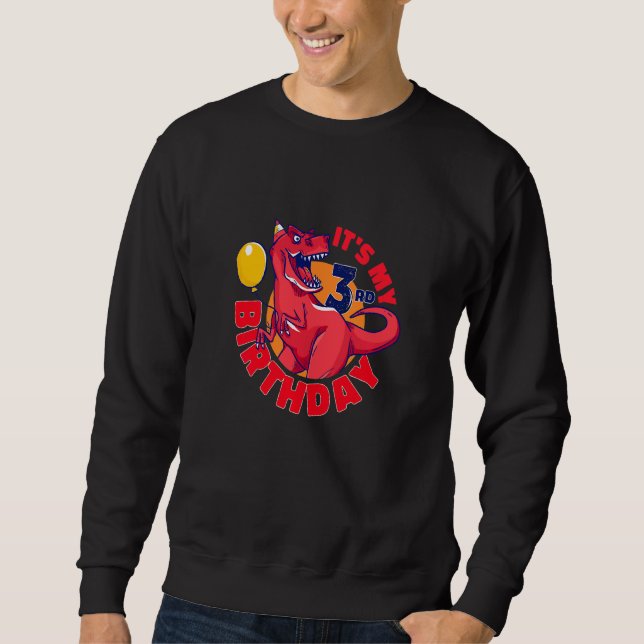 Sweatshirt Enfants C'est mon 3e anniversaire Joyeux 3 ans Rex (Devant)