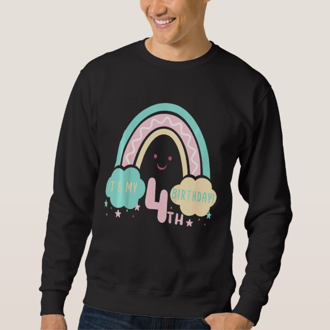 Sweatshirt Enfants C'est mon 4e anniversaire 4 ans 4e anniver (Devant)
