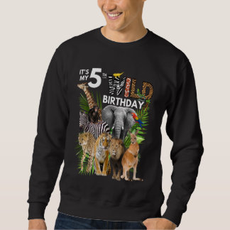 Sweatshirt Enfants C'est mon 5e anniversaire sauvage Safari A