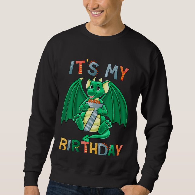 Sweatshirt Enfants C'est mon 7e anniversaire Dragon 7 Anniver (Devant)