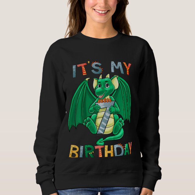 Sweatshirt Enfants C'est mon 7e anniversaire Dragon 7 Anniver (Devant)