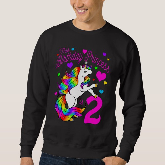 Sweatshirt Enfants Cet Anniversaire Princesse Est 2 2e Fille  (Devant)