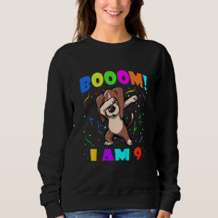 Sweatshirt Enfants Dabbing Beagle Boom I Am 9 Garçons Filles