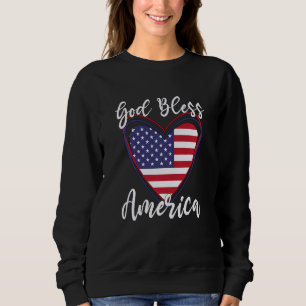 Sweatshirt Enfants Dieu Bénit Amérique Coeur Pour Enfants Pat