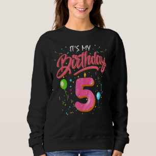 Sweatshirt Enfants Donut doux C'est mon 5e anniversaire 5 ans