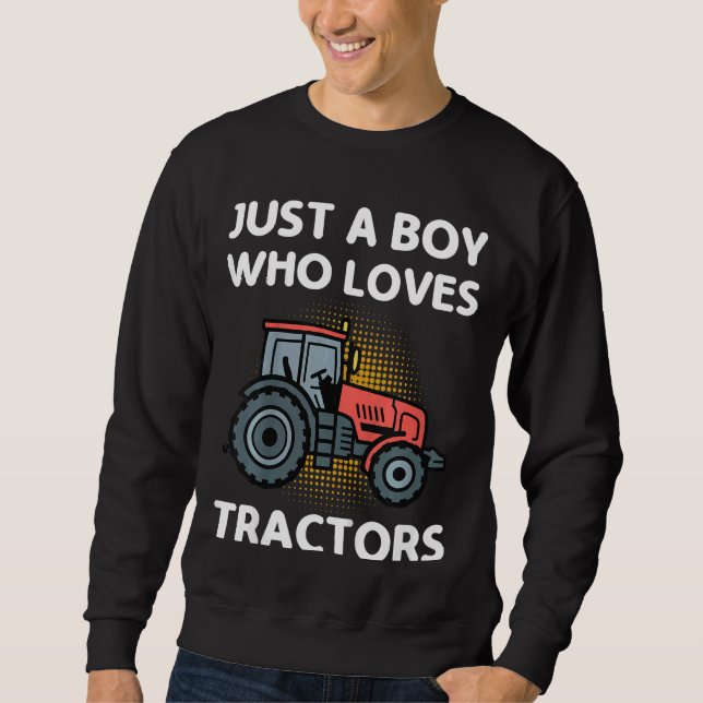 Sweatshirt Enfants Facilement Distrait Par Tracteurs Pour Gar (Devant)
