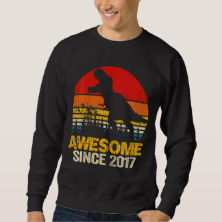 Sweatshirt Enfants géniaux depuis 2017 5e anniversaire Dinosa