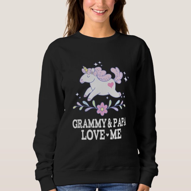 Sweatshirt Enfants Grammy Et Papa M'Aiment Petite-Fille Unico (Devant)
