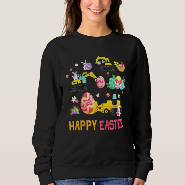 Sweatshirt Enfants Heureux Construction Pâques Grue Camion Ga (Devant)