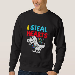 Sweatshirt Enfants Je Vole Coeurs Trex Dinosaur Cute Garçon A