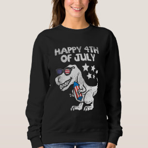 Sweatshirt Enfants Joyeux 4 juillet Garçons Toddler Trex Dino