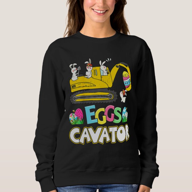 Sweatshirt Enfants Joyeux Pâques Construction Grue Camion Bun (Devant)