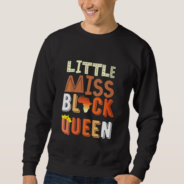Sweatshirt Enfants Little Miss Reine noire Melanin Gi Brown p (Devant)