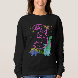 Sweatshirt Enfants mignonnes 3 ans Dinosaures Rock Célébrent