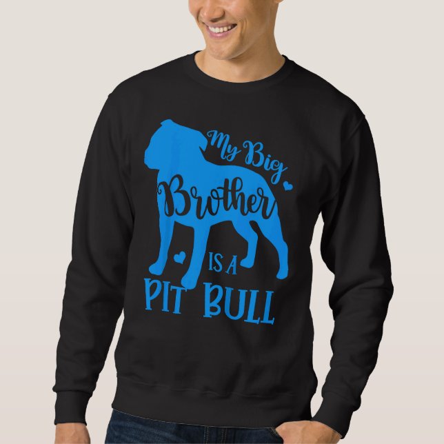 Sweatshirt Enfants Mon Grand Frère Mignonne Est Un Pitbull Po (Devant)