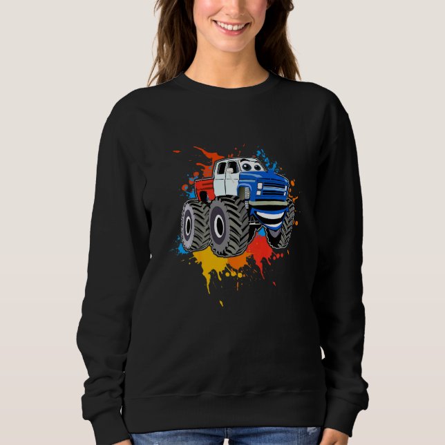 Sweatshirt Enfants Monster Camion I Enfants I Je Voiture (Devant)