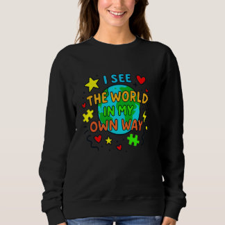 Sweatshirt Enfants Neurodivers Affirmation Je vois le monde e
