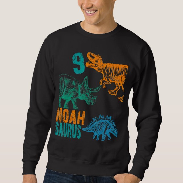 Sweatshirt Enfants Noah Saurus 9e anniversaire garçons Rex An (Devant)