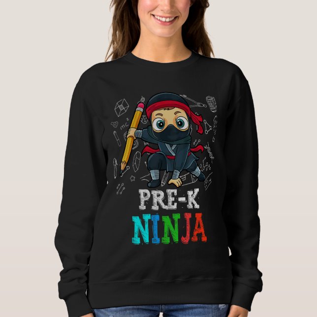 Sweatshirt Enfants Pré K Retour À L'École Ninja Garçons (Devant)