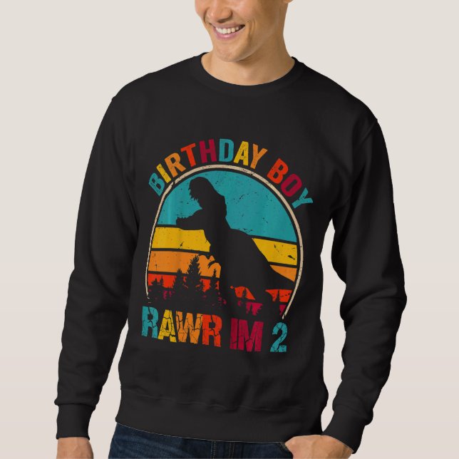 Sweatshirt Enfants Rawr I'm 2 Dinosaur Rex 2e anniversaire ga (Devant)